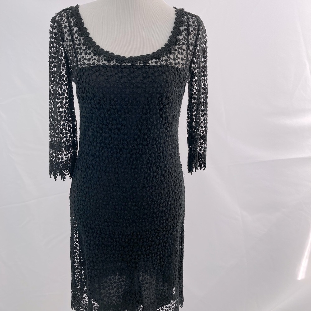 Studio M. LBD. Cotton crotched black lace with silk slip lining